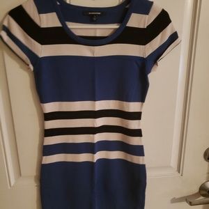 Stretchy cute dress blue white and black stripes